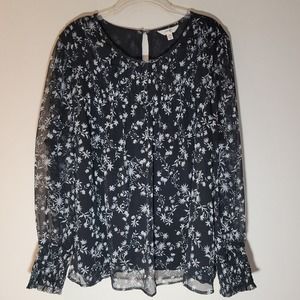 Terra and Sky Women's Black and White Blouse Size 2X